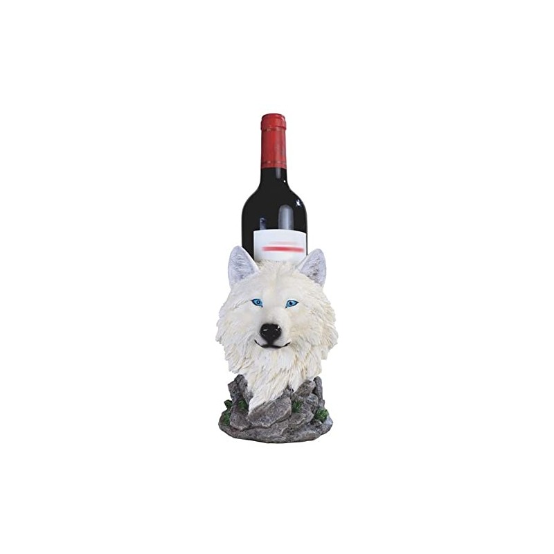 ICE ARMOR Snow Wolf Decorative Wine Rack Bottle Holder, Wine