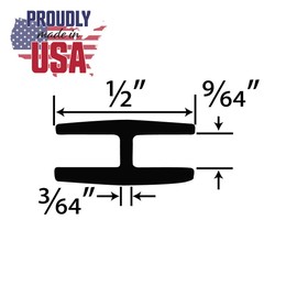 Outwater Plastic H Channel Fits Material 1/8 Inch Thick Black Styrene Divider Moulding 46 Inch Length (Pack of 2)