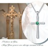 Sterling Silver Cross Necklace for Women Birthstone Cross Crucifix Pendant