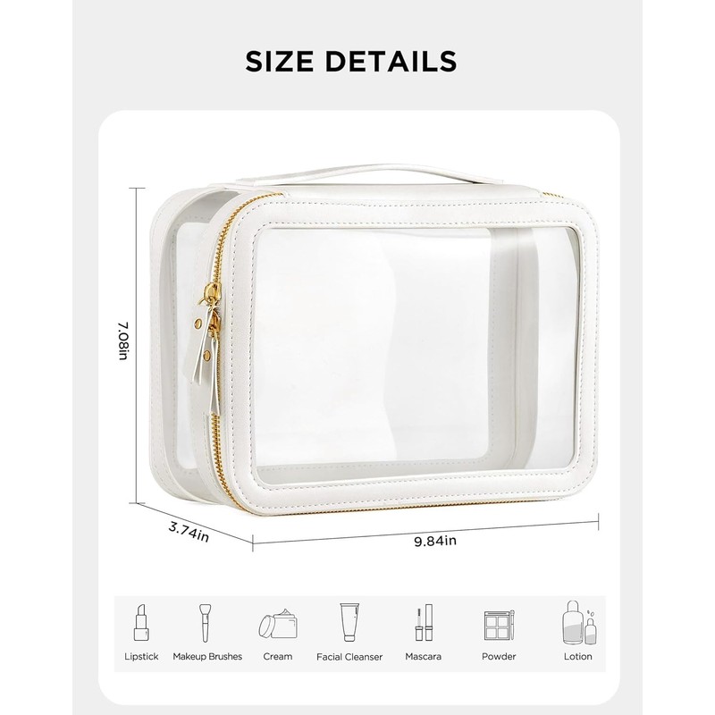 HBlife Clear Makeup Bag Organizer, Portable Travel Toiletry Cosmetic Bag