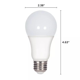Satco 15W =100W Dimmable 1600 Lumens A19 LED 40K Cool White Frosted Med E26 Base Bulb
