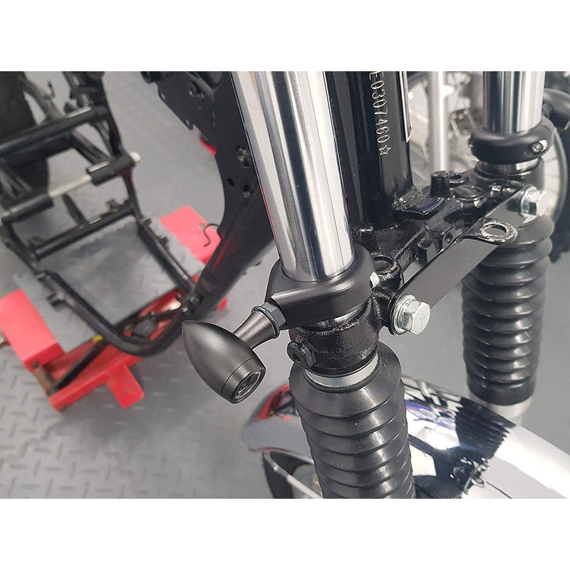 1 Pair Motorcycle Universal Indicator Fork Clamps in Black 46-47mm