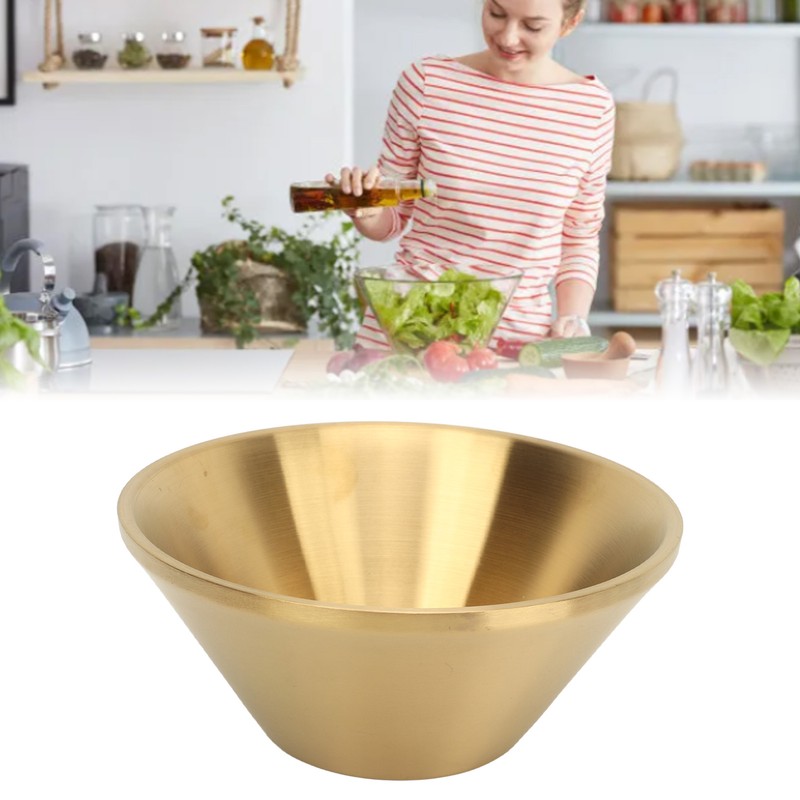 Stainless Steel Salad Bowls Gold Double Layer Exquisite Decorative Gold