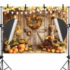 Fall Photo Backdrop Thanksgiving Banner, Autumn Maple Leaves Pumpkin Photography
