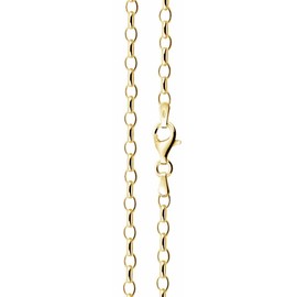 Avesano Anchor Chain Gold-Plated 925 Silver (2.7 mm) Gold Women's Necklace Gold Chain without Pendant Charm Chain (42-90 cm) 101032-5, Gold