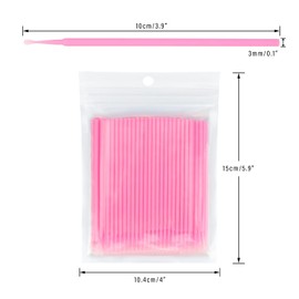 G2PLUS Micro Swabs, 100pcs Cotton Swabs for Makeup, Pink Microswabs for Eyelash Extensions, Disposable Applicators Brush for Nails, Eyeliner and Lash Tech Supplies