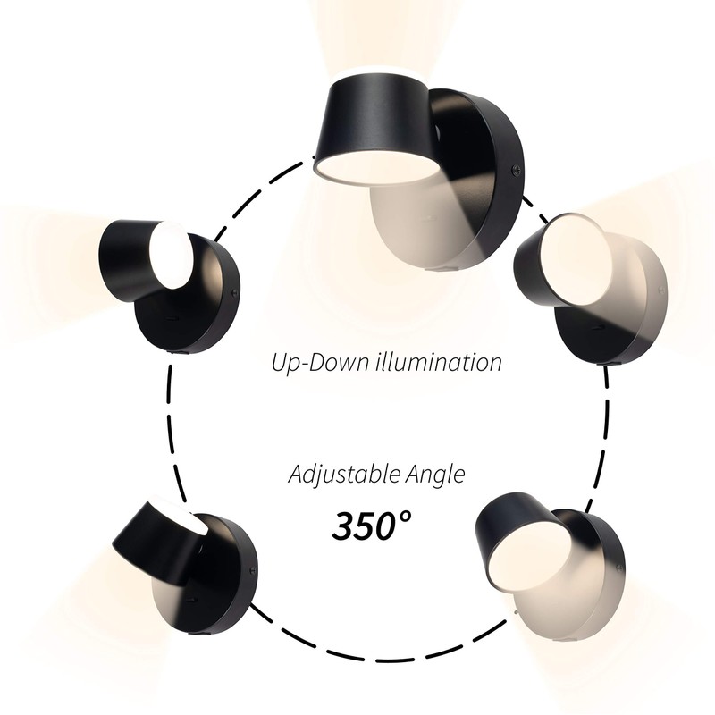 URSOLA Wall Light LED Wall Sconce with On/Off Switch USB