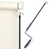 Cabilock Exterior Roller Shade Metal Crank Wand Pole with Hook,