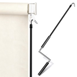 Cabilock Exterior Roller Shade Metal Crank Wand Pole with Hook, Awning Crank Handle Patio Sunshade Rvcrank Handle with Grip Smooth in Operation Compact to Carry