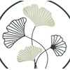 FRANK FLECHTWAREN Wall Decoration Ginkgo Metal Matt Black Wood Whitewashed