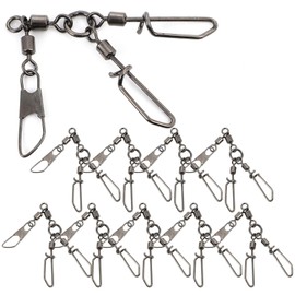 calm wish Octopus Scallop Swivel Snap Sarkan Fishing Octopus Double Specifications Screw Sea Lure Jig Rigging Tool One Touch Ring 10 Pcs