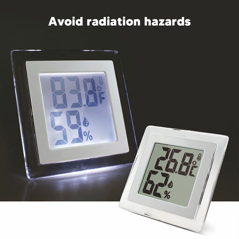 Digital Thermometer Hygrometer High Accuracy Symbols Display Backlit Temperature Humidity
