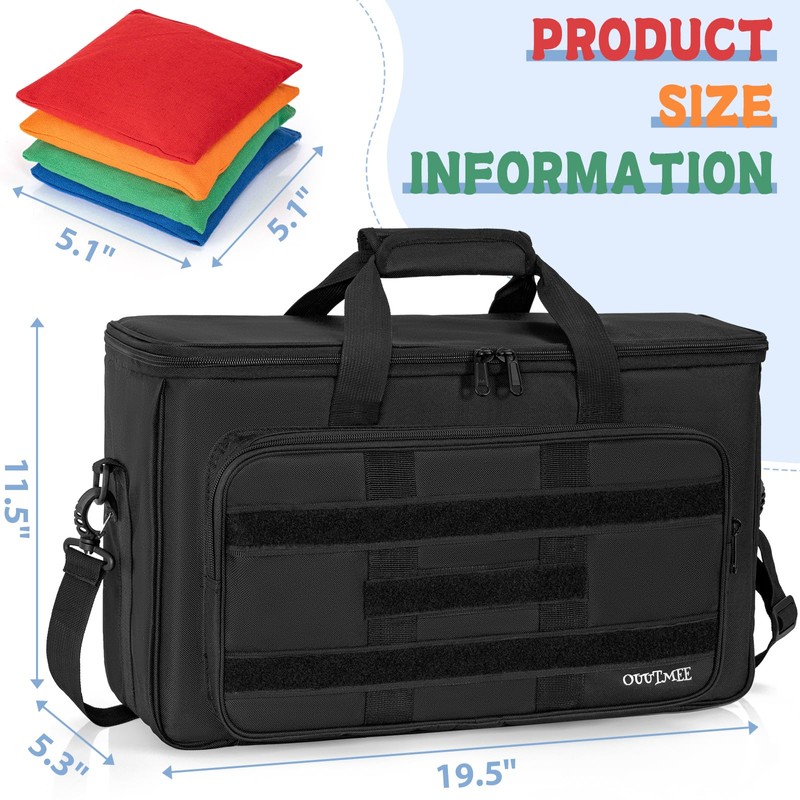 OUUTMEE Cornhole Bag Carrying Case Holds 32 Regulation Sized Professional