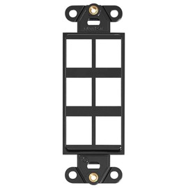 Leviton QuickPort Decora Insert, 6-Port, 41646-E, Black