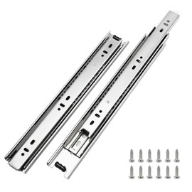 LONTAN Full Extension Ball Bearing Drawer Slides 8 10 12 14 16 18 20 22 24 Inch Heavy Duty Side Mount File Cabinet Rails Dresser Runner Kitchen Cabinet Drawer Glides 100 LB Capacity (12 inch,1 Pair)
