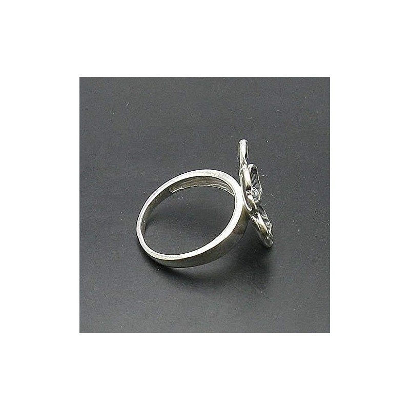 Sterling silver ring flower solid 925 R000827 Empress