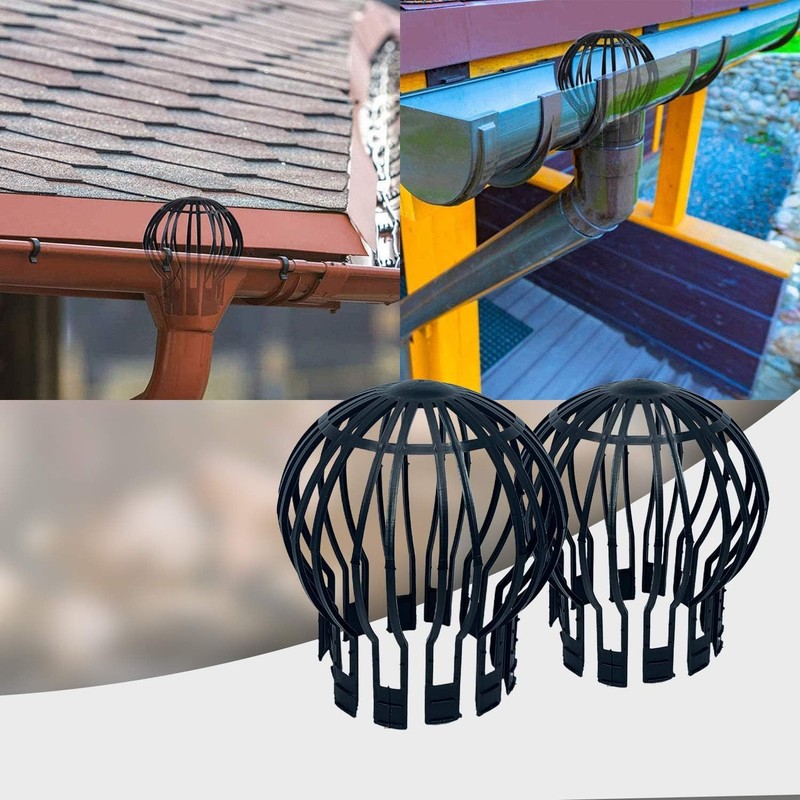 Hsthe Sea Plastic Gutter Guards Downpipe Adjustable Black Filters -
