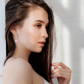 VONSSY Gemstone Drop Earrings, Stylish 18 Carat Platinum/Gold-Plated Leverback Crystal Hanging Earrings, Silver Jewellery Gift for Mother, Daughter, Wife, Cubic Zirconia, Cubic Zirconia