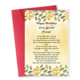 Hongshan Birthday Card for Friend,Unique Friends Birthday Cards,Funny Card for Women Sister, Happy Bday Gifts for Bestie,Friendship Cards