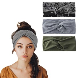 Pack of 3 Women Bow Hair Bands, Fashion Hair Accessories for Women and Girls, Elastic Headband, Perfect for Makeup, Sports and Daily Styling