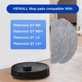 VIEWALL 6 Pack Microfiber Mop Cloths Compatible with Roborock Q7 M5 / Q7 M5+ / Q7 L5 / Q7 L5+ Robot Vacuum Cleaner, Reusable Mop Cloths Replacement Accessories(Not for Q7 / Q7 MAX / Q5 MAX)