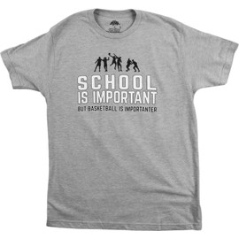 Ann Arbor T-shirt Co. Adult School is Important but Basketball is Importanter | Funny Sports, L