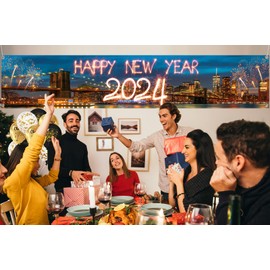 New Years Eve Party Supplies 2024, NYE Decorations, 9.8x1.6ft Happy New Year Banner Backdrop, New Years Decorations, 2024 Party Favors, New Year Yard Sign Decor, New Year Indoor Outdoor Garden Decor