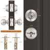 Probrico Door Knob with Single Cylinder Deadbolt, Satin Nickel Door