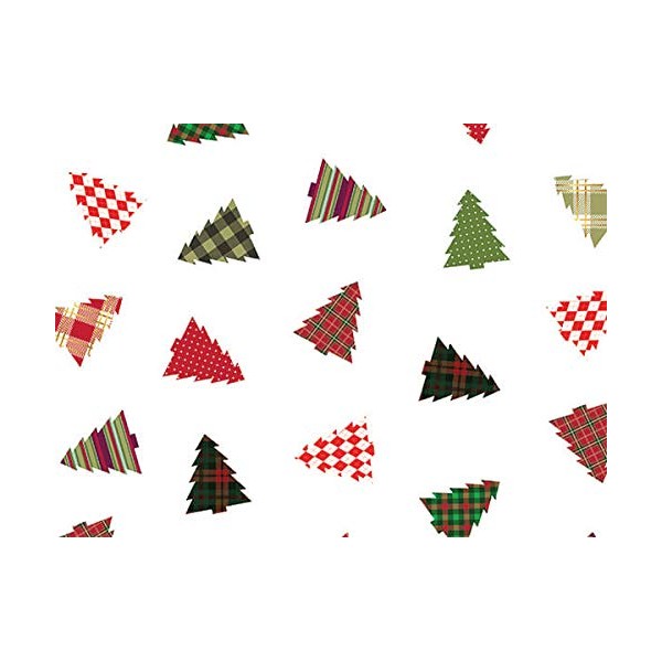 Pack of 1, Plaid Trees Cello Roll, 40" x 100'