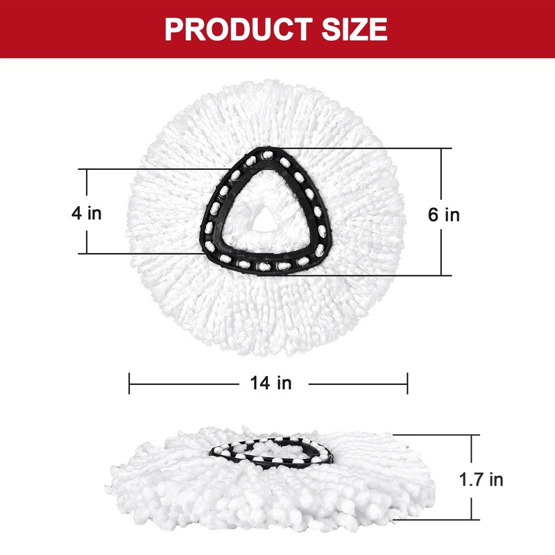 1 Pack Mop Heads Replacement for O-Ceda Easy Wrin Spin