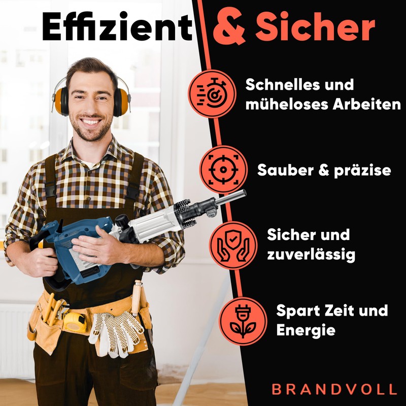 Brandvoll® SDS Max Ground Nail Driver Perfect for Countersinking Deep