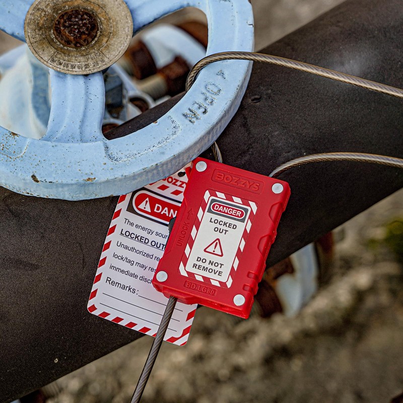 BOZZYS Lockout Tagout Cable Locks with 2 Keys | OSHA