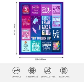 Raweeroner Soccer Blanket Gifts for Girls,Soccer Coach Gifts,Soccer Throw Soft Flannel Blanket for Kids,Gifts for Girls Who Love Soccer Soccer Player Lover Gift 60x50 Inches