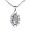 U7 St. Christopher Necklace with Stainless Steel Box Chain Oval