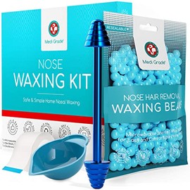 Medi Grade Kit de depilación nasal para hombres y mujeres con barra de cera reutilizable, 1.76 onzas, juego ecológico para eliminar vello de nariz ant