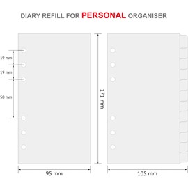 newestor 2026 Weekly Planner Insert Personal A6, 1 Week on 2 Pages with Tabs, 9.5 x 17.1 cm