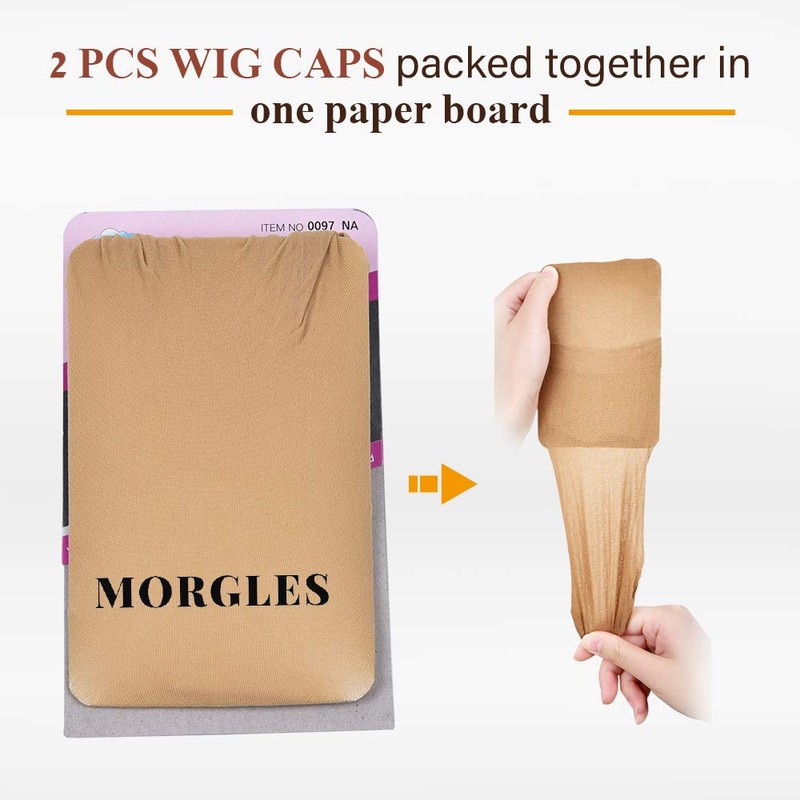 Wig Caps, MORGLES 8 Pcs Nude Stocking Cap for Wigs,