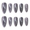Sun&Beam Nails Handmade Nail Tips, Medium, Long, Almond, Solid, Black,