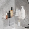 ZLAXACL Corner Shower Caddy, No-Drill Rotatable Bathroom Shelves, Strong Suction