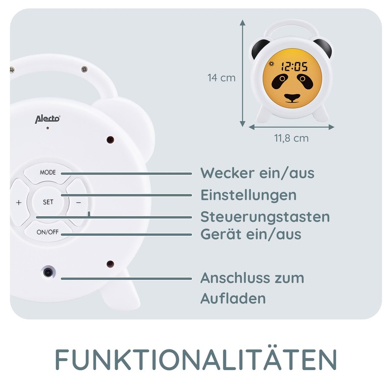 Alecto BC100PANDA - Educational Alarm Clock Children - Sleep Trainer