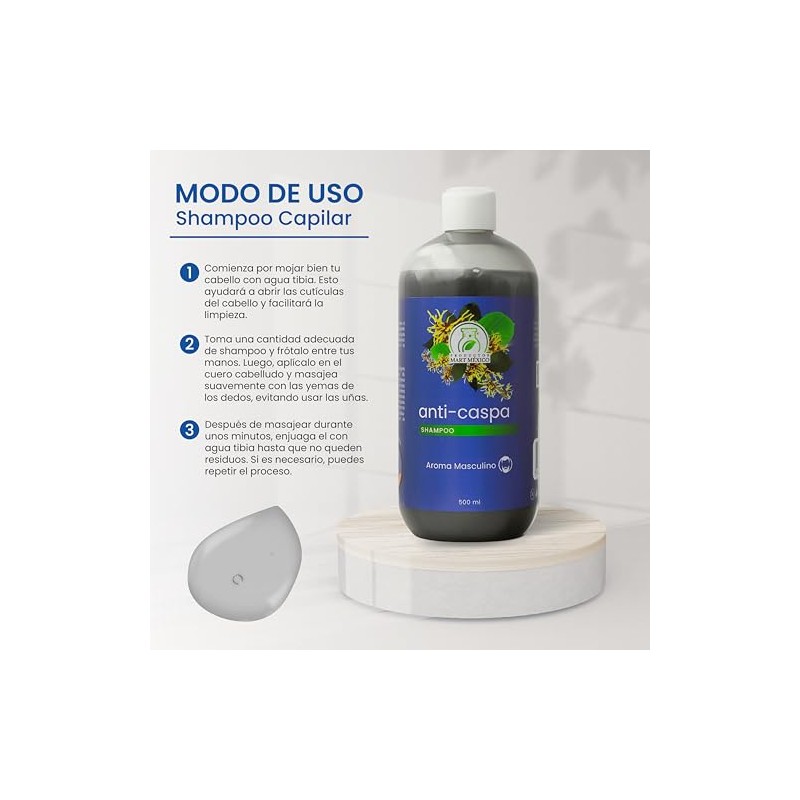Shampoo Anti-Caspa Para Hombre 500 Ml Productos Mart Mexico