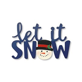 Roeda Brighten Your Life 14208nb Let It Snow Word Phrase Magnet with Snowman Face O Accent