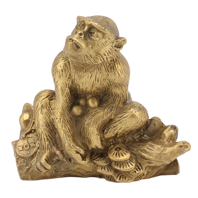 Brass Monkey Statue Chinese Zodiac Handmade Home Decor Collectibles Figurine