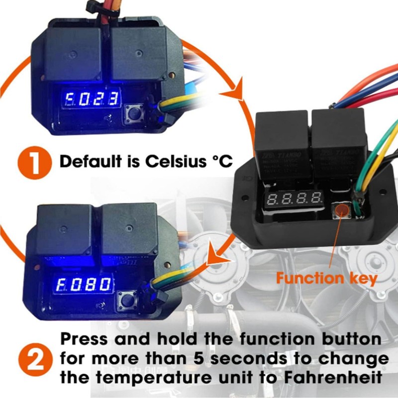 Greensen Digital Radiator Fan Switch Kit, Digital Fan Controller Einstellbare
