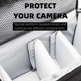 REAOLY GO Compact Camera Bag – Stylish, Shockproof, Versatile Shoulder Case for Men/Women DSLR, Mirrorless, and Digital Cameras (Canon/Nikon/Sony/Fuji) - Black