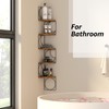 PHAREGE 5 Tier Moon Phase Corner Shelves Brown Black, Rustic