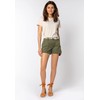 Eight2Nine Women's Chino Shorts with Braided Belt, Middle-green