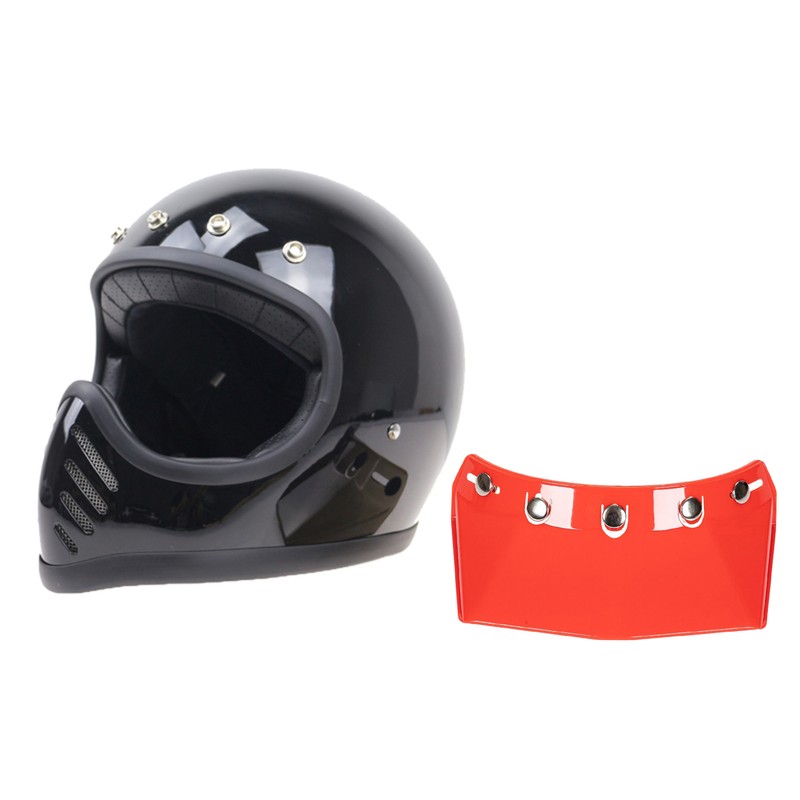 Universal 5-Snap Visor for Open Face Motorcycle Helmet Wind Flip