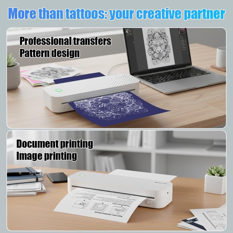 Tattoo Stencil Printer, GD88 Portable Thermal Tattoo Printer with Thermal