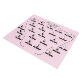 Wig Extension Holder Board Stainless Steel Clips Hair Extension Display Board Hair Placement Plate for Hair Salons (Light Pink)